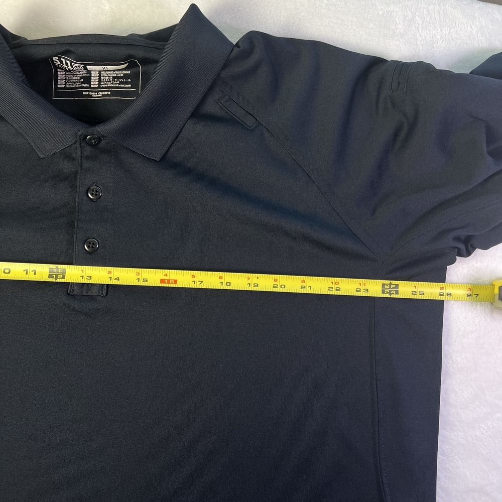 511 TACTILE Men Polo Shirt Size XL Tall Black Ribbed Collar Short Sleeve Buttons - Picture 4 of 5